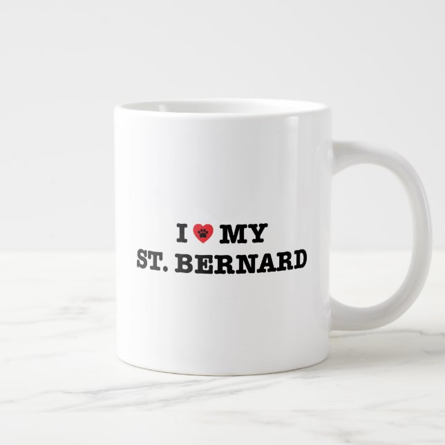 I Heart My St Bernard Large Coffee Mug (Right)