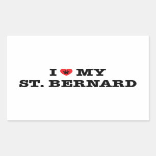 I Heart My St Bernard Sticker