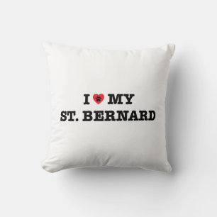I Heart My St Bernard Throw Pillow