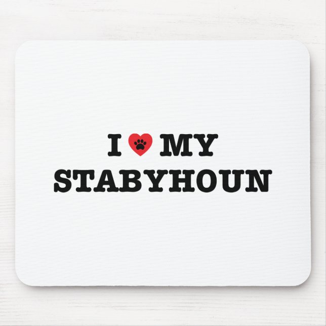 I Heart My Stabyhoun Mouse Pad (Front)