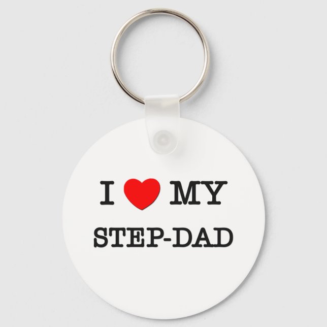 I Heart My STEP-DAD Keychain (Front)