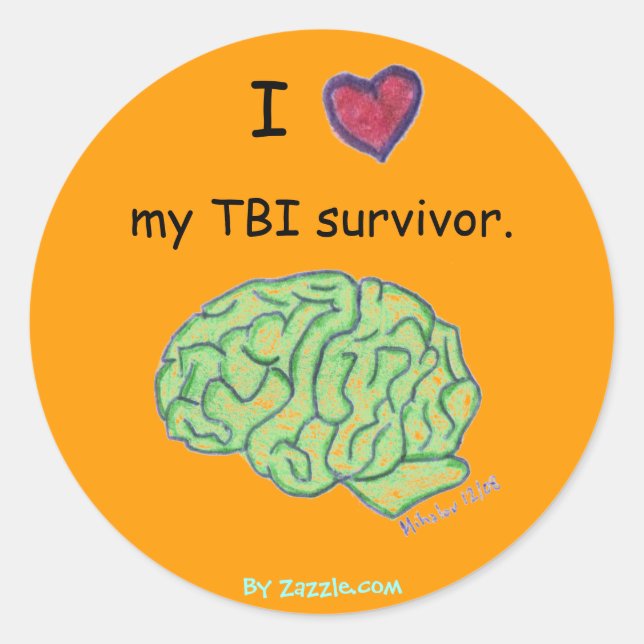 "I [heart] my TBI survivor" sticker (Front)