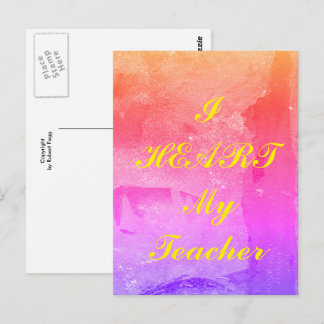 "I Heart My Teacher" appreciation postcard
