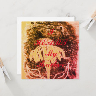 "I Heart My Teacher"  appreciation postcard