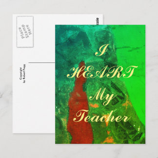 "I Heart My Teacher" appreciation postcard