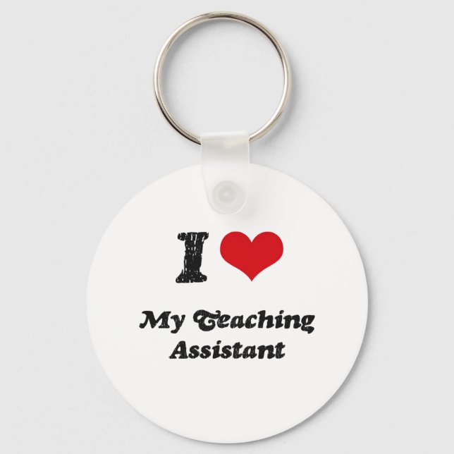 I heart My Teaching Assistant Keychain (Front)