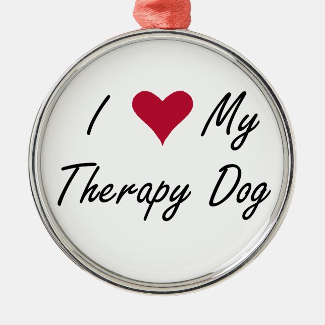 I Heart My Therapy Dog Ornament (Front)