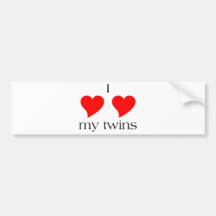 I Heart My Twins Bumper Sticker