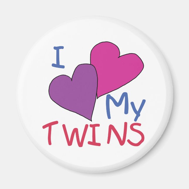 I Heart My Twins Magnet (Front)