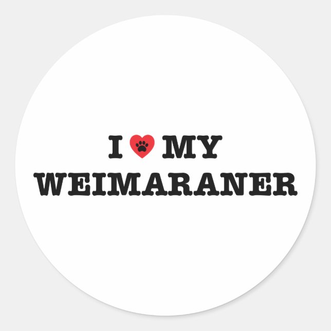 I Heart My Weimaraner Sticker (Front)