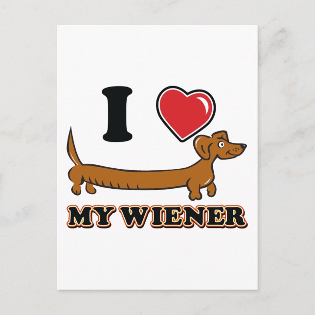 I-HEART-MY-WEINER POSTCARD (Front)