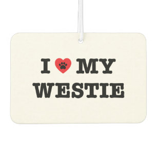 I Heart My Westie Car Air Freshener