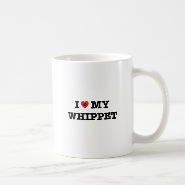 I Heart My Whippet Coffee Mug (Right)