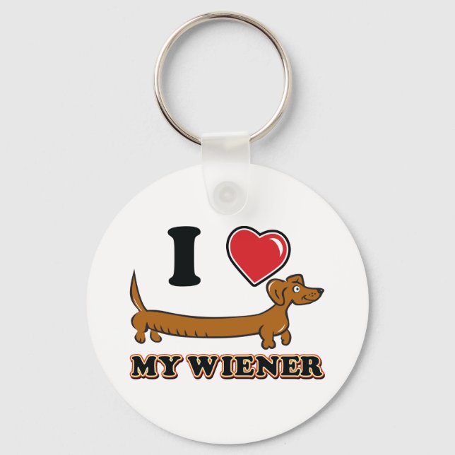 I Heart my Wiener Keychain (Front)