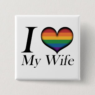 I Heart My Wife 2 Inch Square Button