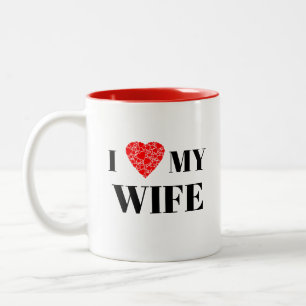 I heart my wife   Gift to personalize Two-Tone Coffee Mug
