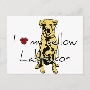 I "heart" my yellow Labrador with graphic Postcard