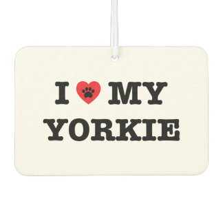 I Heart My Yorkie Car Air Freshener