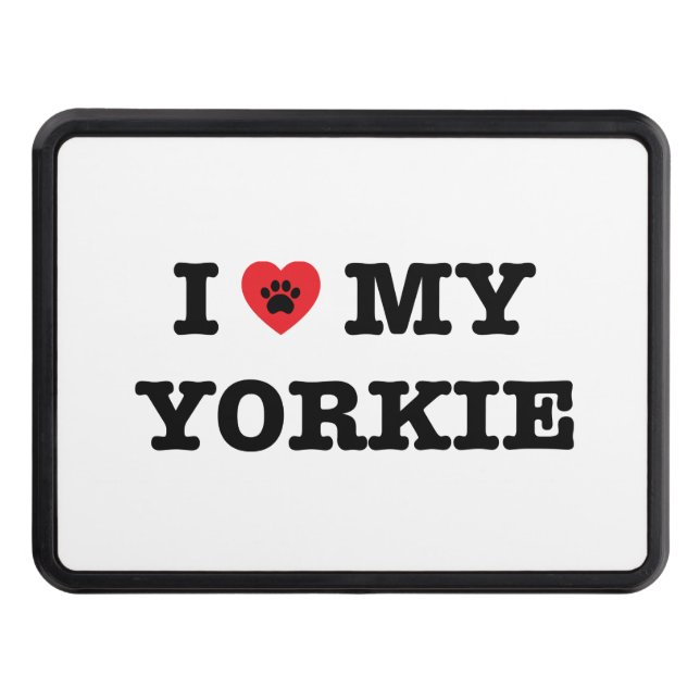 I Heart My Yorkie Trailer Hitch Cover (Front)