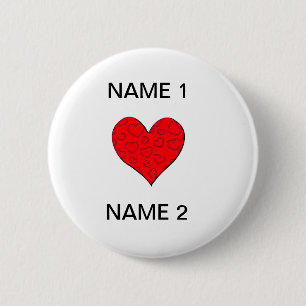 I Heart Name 2 Inch Round Button