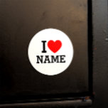 I Heart Name Classic Round Sticker<br><div class="desc">Write your desired Name or Text on the name Section.</div>