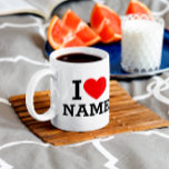 I Heart Name Coffee Mug<br><div class="desc">Write your desired Name or Text on the name Section.</div>