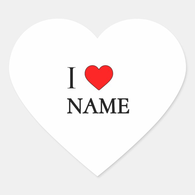 I heart name (customisable) sticker (Front)