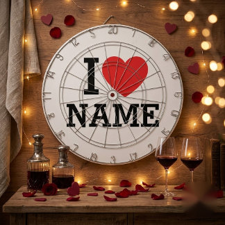 I Heart Name Dartboard