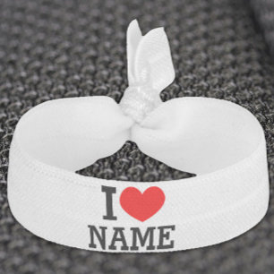 I Heart Name Hair Tie