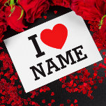 I Heart Name Holiday Postcard<br><div class="desc">Write your desired Name or Text on the name Section.</div>