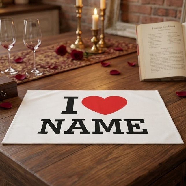 I Heart Name Kitchen Towel (Creator Uploaded)