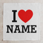 I Heart Name Napkin<br><div class="desc">Write your desired Name or Text on the name Section.</div>