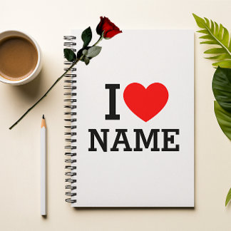 I Heart Name Notebook