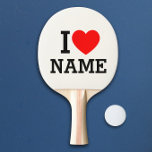 I Heart Name Ping Pong Paddle<br><div class="desc">Write your desired Name or Text on the name Section.</div>