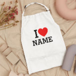 I Heart Name Standard Apron<br><div class="desc">Write your desired Name or Text on the name Section.</div>