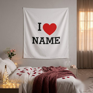 I Heart Name Tapestry