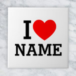 I Heart Name Tile<br><div class="desc">Write your desired Name or Text on the name Section.</div>