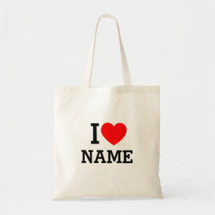I Heart Name Tote Bag