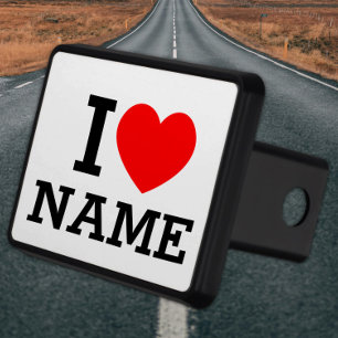I Heart Name Trailer Hitch Cover