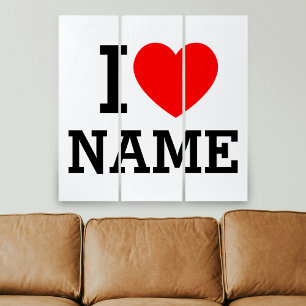 I Heart Name Triptych