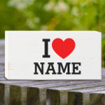 I Heart Name Wooden Box Sign<br><div class="desc">Write your desired Name or Text on the name Section.</div>