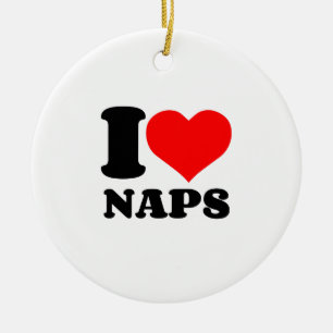 I HEART NAPS CERAMIC ORNAMENT