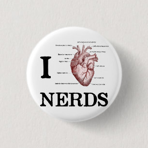 I Heart Nerds 1 Inch Round Button