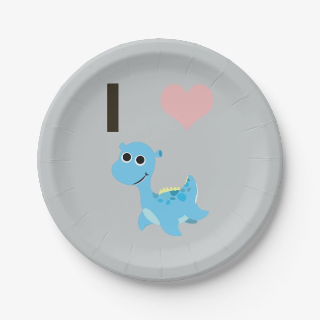 I Heart Nessie Paper Plate (Front)