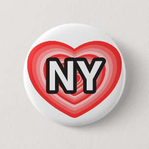 I heart New York. I love New York. I heart NY. NYC 2 Inch Round Button