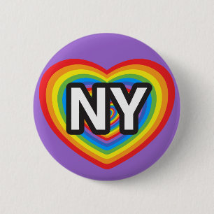 I heart New York. I love New York. NYC rainbow 2 Inch Round Button