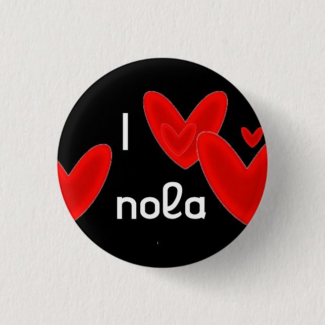 I heart nola 1 inch round button (Front)