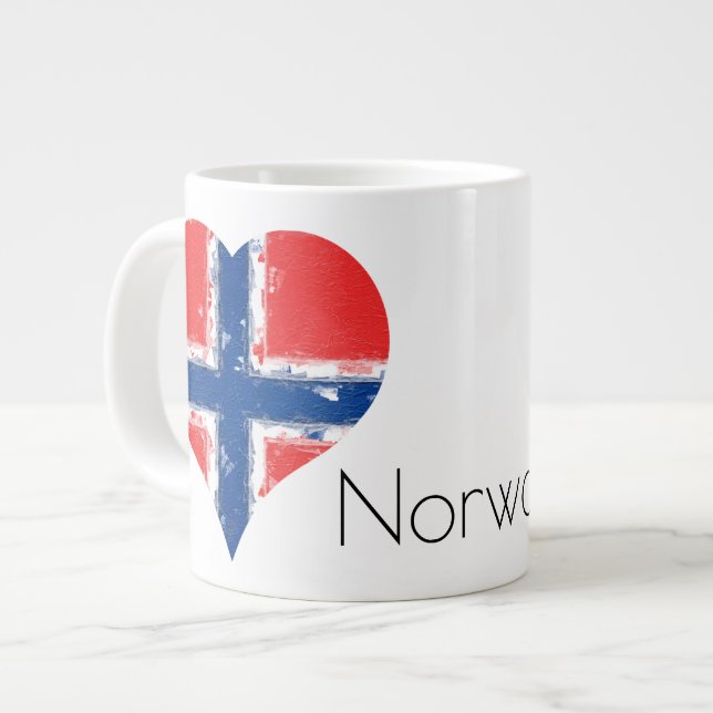 I Heart Norway Norwegian Flag Large Coffee Mug (Front Left)