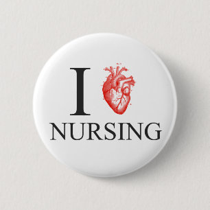 I Heart Nursing 2 Inch Round Button