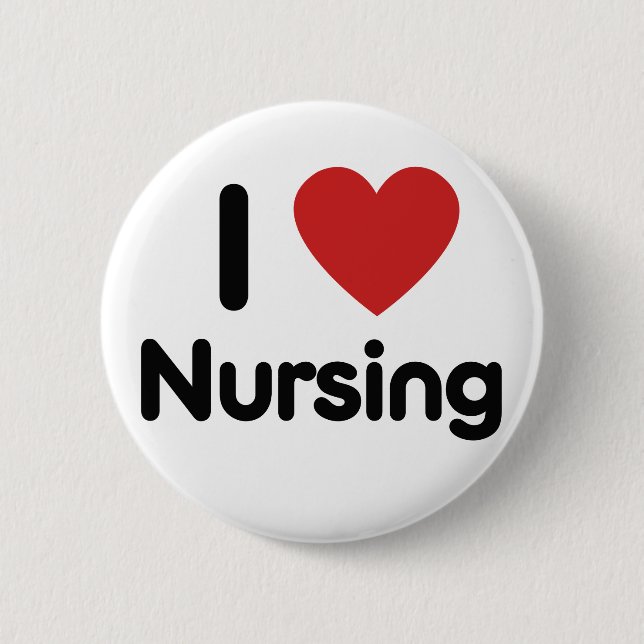 I heart Nursing 2 Inch Round Button (Front)